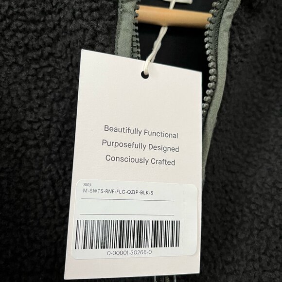 Men's Teddy Quarter-Zip Fleece | Small, Black, New with Tags - Picture 5 of 6